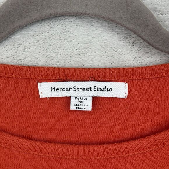 Vtg Halloween Sequin Black Cat Long Sleeve Top XL Petite Orange Kitschy Grandma - Picture 7 of 8